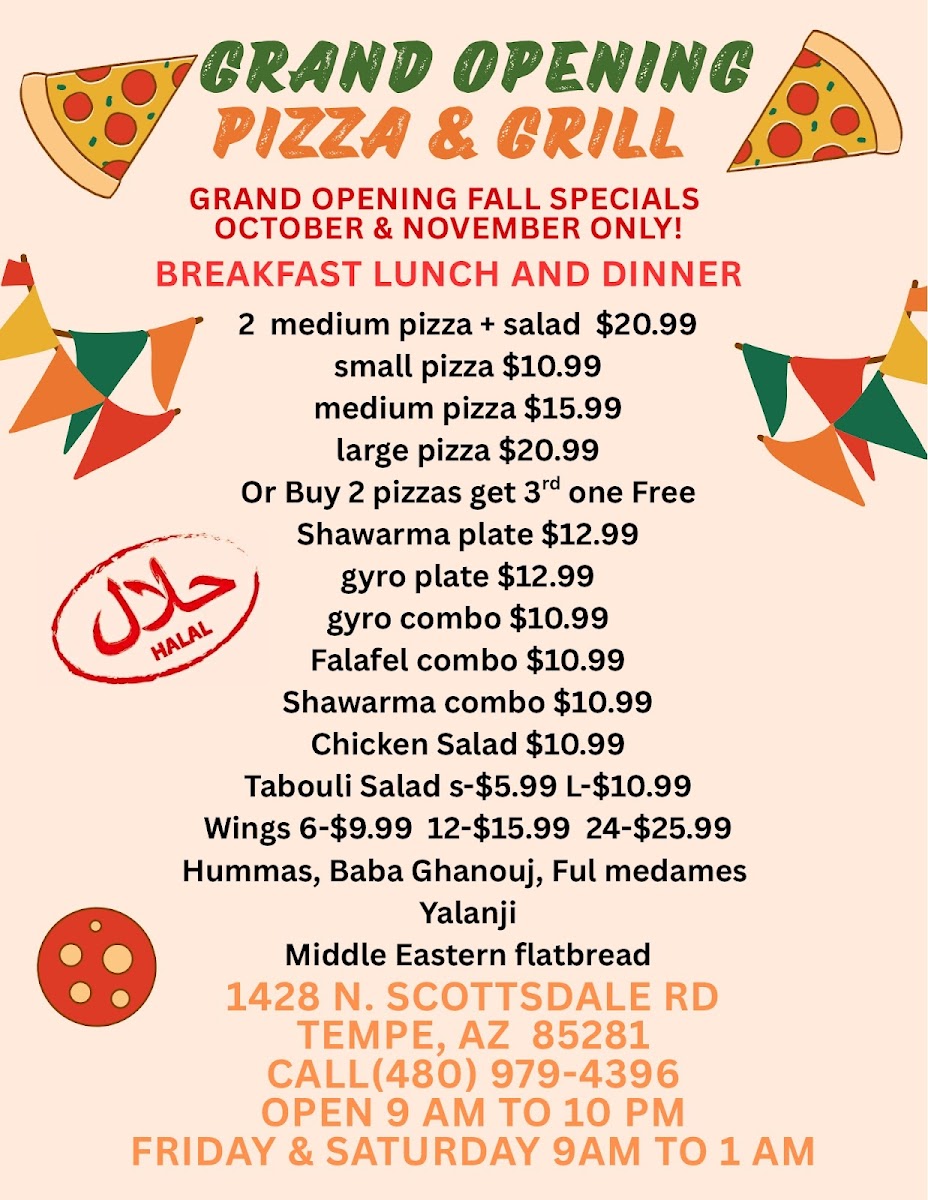 Pizza & Grill Menu - Image 1